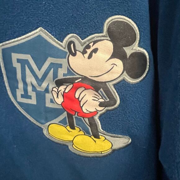 Disney XXL Blue Fleece Quarter Zip Pullover Mickey Mouse - Picture 2 of 3